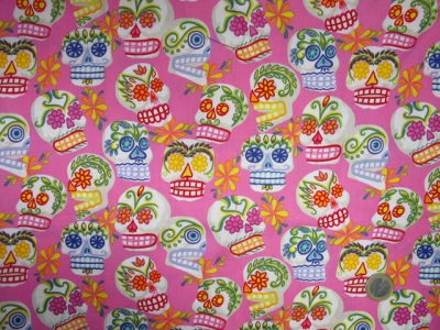 Fhrgeschirr Klassik Mexican Skulls pink