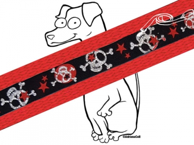 Schleine skulls'n stars rot