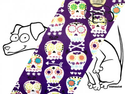 Halsband Mexican Skulls lila